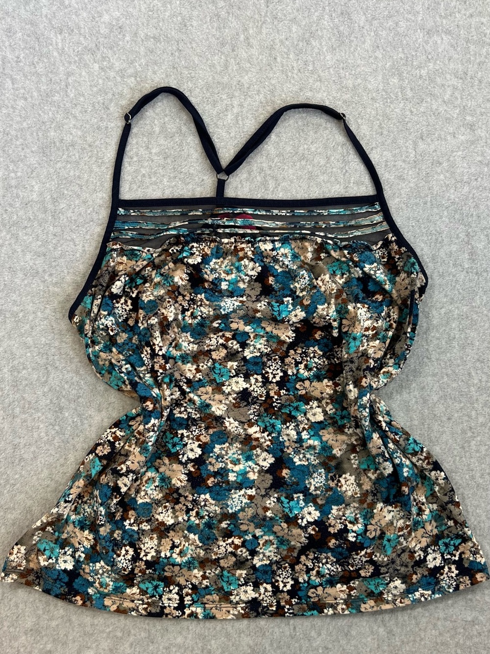 Y2K Pure Energy Floral Racerback Tank Top Size 2